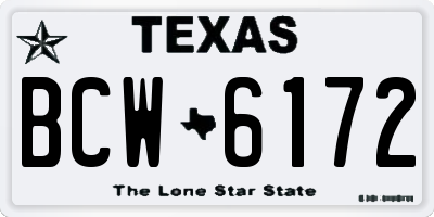 TX license plate BCW6172