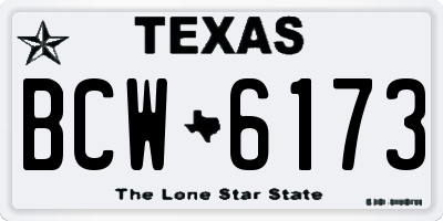 TX license plate BCW6173