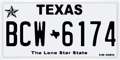 TX license plate BCW6174