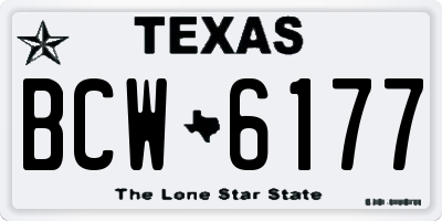 TX license plate BCW6177