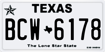TX license plate BCW6178