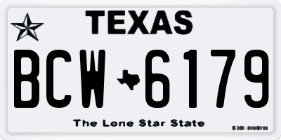 TX license plate BCW6179