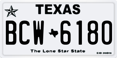 TX license plate BCW6180
