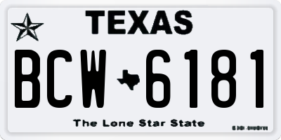 TX license plate BCW6181