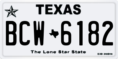 TX license plate BCW6182