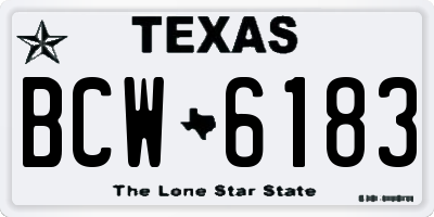 TX license plate BCW6183