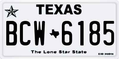 TX license plate BCW6185