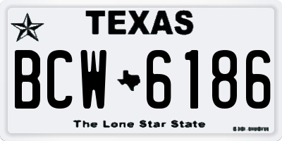 TX license plate BCW6186