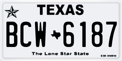 TX license plate BCW6187