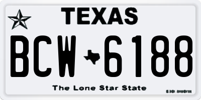 TX license plate BCW6188