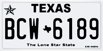 TX license plate BCW6189