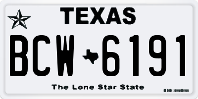 TX license plate BCW6191