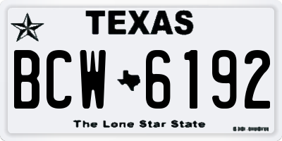 TX license plate BCW6192