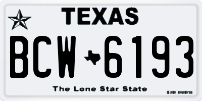 TX license plate BCW6193