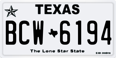 TX license plate BCW6194