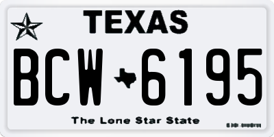 TX license plate BCW6195