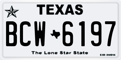 TX license plate BCW6197