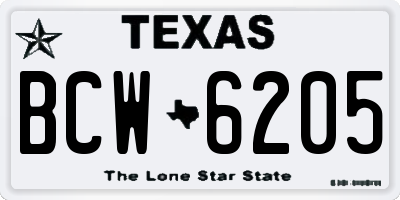 TX license plate BCW6205