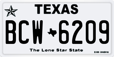 TX license plate BCW6209