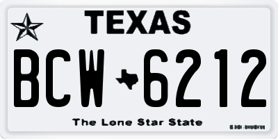 TX license plate BCW6212