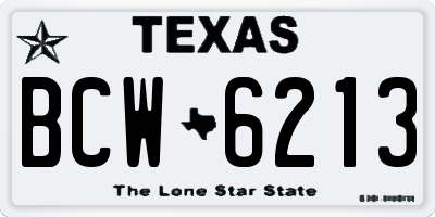 TX license plate BCW6213