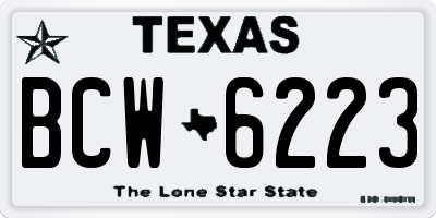 TX license plate BCW6223