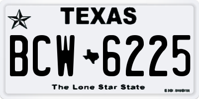 TX license plate BCW6225
