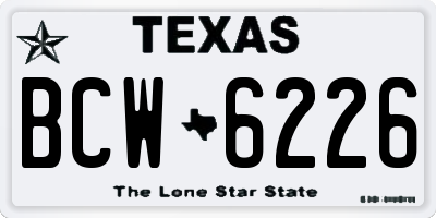TX license plate BCW6226
