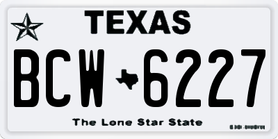 TX license plate BCW6227