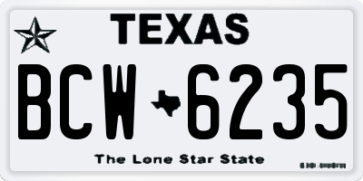 TX license plate BCW6235