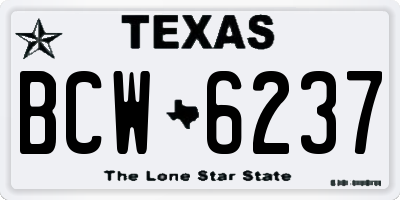 TX license plate BCW6237