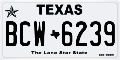 TX license plate BCW6239