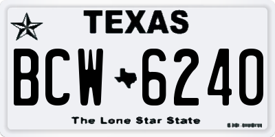 TX license plate BCW6240