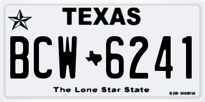TX license plate BCW6241