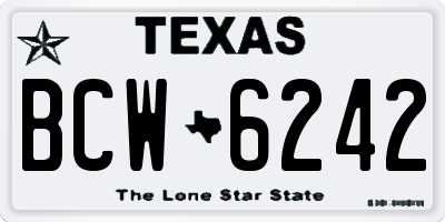 TX license plate BCW6242