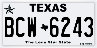 TX license plate BCW6243