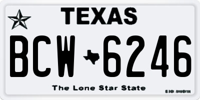 TX license plate BCW6246