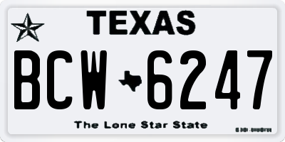 TX license plate BCW6247