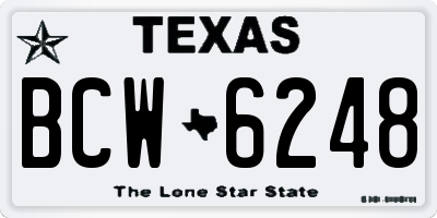 TX license plate BCW6248