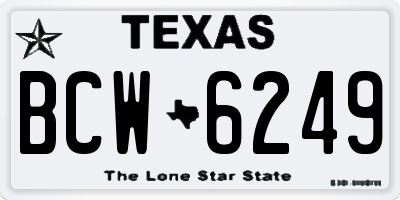 TX license plate BCW6249