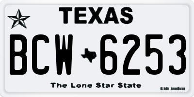TX license plate BCW6253