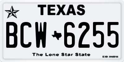 TX license plate BCW6255