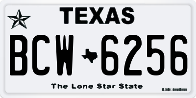 TX license plate BCW6256