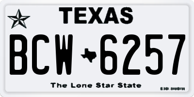 TX license plate BCW6257