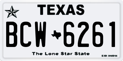 TX license plate BCW6261