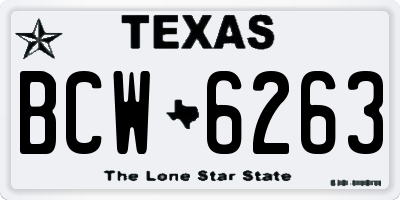 TX license plate BCW6263
