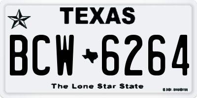 TX license plate BCW6264