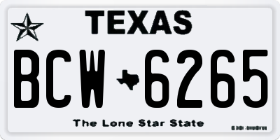 TX license plate BCW6265