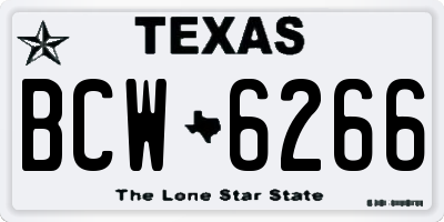TX license plate BCW6266