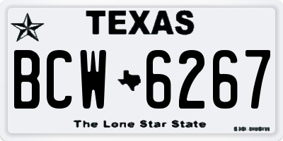TX license plate BCW6267
